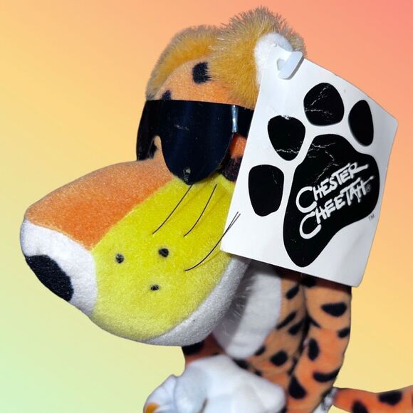 RARE NWT 1998 Vintage Chester Cheetah Bean Bag Planet Lunch Promo Plush 8” - Picture 2 of 7